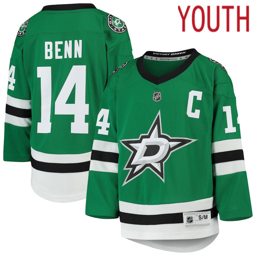 Youth Dallas Stars #14 Jamie Benn Kelly Green Home Replica Player NHL Jersey